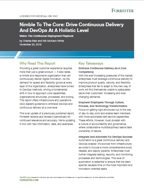 Screenshot 2019 04 16 Forrester Report Nimble to the Core Drive Continuous Delivery and DevOps at a Holistic Level pdf - Forrester Report: Nimble to the Core: Drive Continuous Delivery and DevOps at a Holistic Level