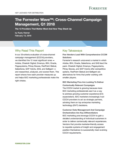 4 6 - Forrester Wave: Cross Channel Campaign Management