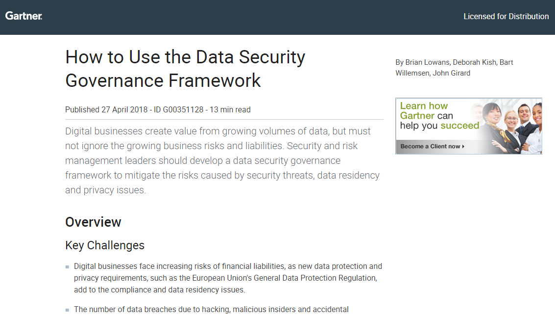 8 - How to Use the Data Security Governance Framework