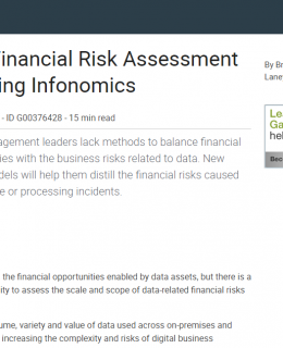 9 260x320 - Develop a Financial Risk Assessment for Data Using Infonomics