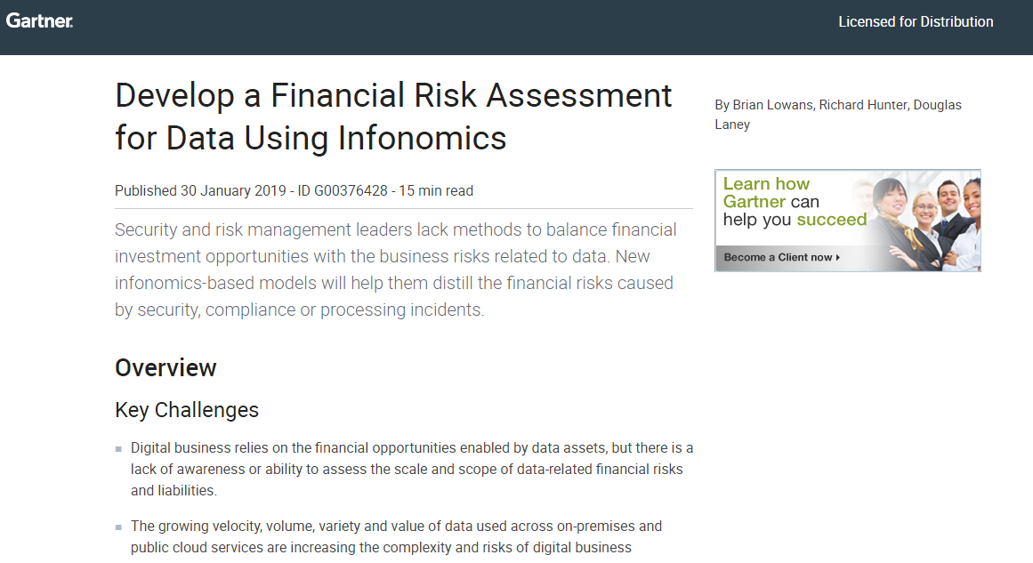 9 - Develop a Financial Risk Assessment for Data Using Infonomics