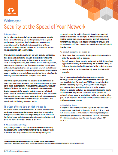 Security at the Speed of Your Networ - Security at the Speed of Your Network