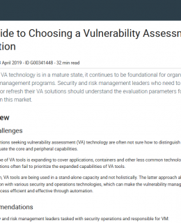 guide 260x320 - Gartner: A Guide to Choosing a Vulnerability Assessment Solution, 2019
