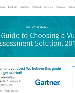 1first campg 260x320 - Gartner: A Guide to Choosing a Vulnerability Assessment Solution, 2019