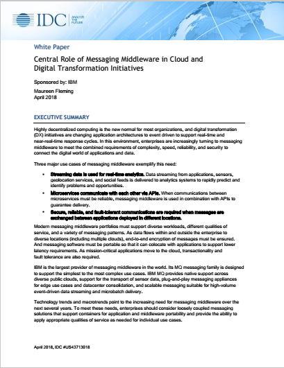 2 - Central Role of Messaging Middleware in Cloud and Digital Transformation Initiatives