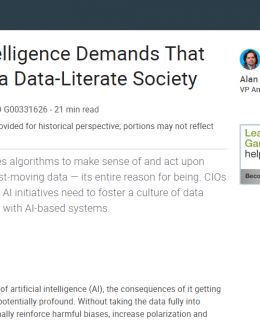 6 260x320 - Gartner report: Artificial Intelligence Demands That CIOs Foster a Data-Literate Society