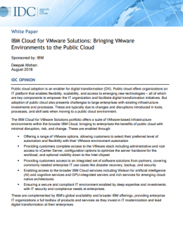 IBM Cloud for VMware Solutions Bringing VMware Environments to the Public Cloud 260x320 - IBM Cloud for VMware Solutions: Bringing VMware Environments to the Public Cloud