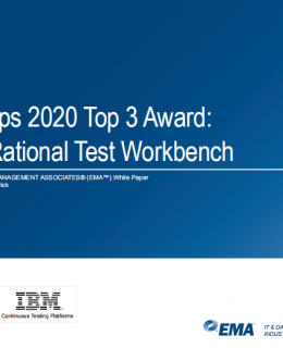 ema ibm rtw devops top3 02023302USEN 260x320 - EMA DevOps 2020 Top 3 Award: Rational Test Workbench