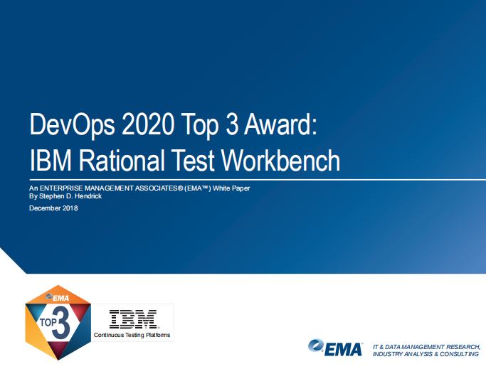 ema ibm rtw devops top3 02023302USEN - EMA DevOps 2020 Top 3 Award: Rational Test Workbench