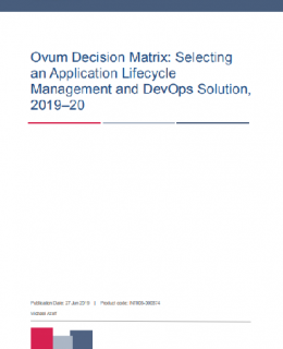 ovum decision matrix selecting an application lifecycle management and devops solution 201920 13026913USEN 260x320 - Ovum Decision Matrix:  ALM and DevOps, 2019–20