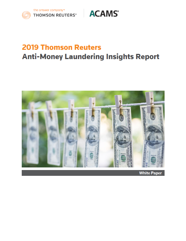 AML cover - 2019 Thomson Reuters Anti-Money Laundering Insights Report