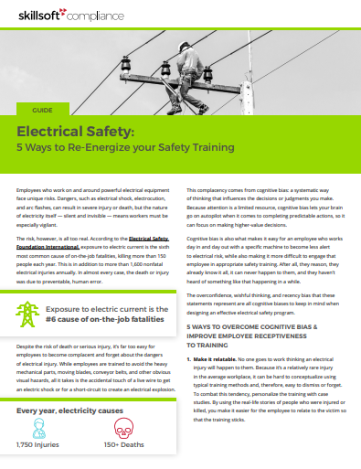 electricity safty - Electrical Safety:  5 Ways to Re-Energize your Safety Training