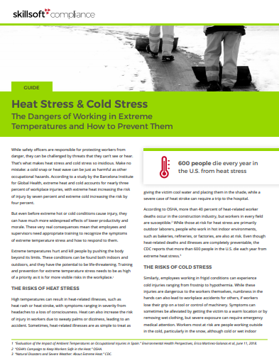 heat stress - Heat Stress & Cold Stress