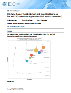 10 - IDC MarketScape: Worldwide SaaS and Cloud-Enabled Sales  Tax and VAT Automation Applications 2019 Vendor Assessment
