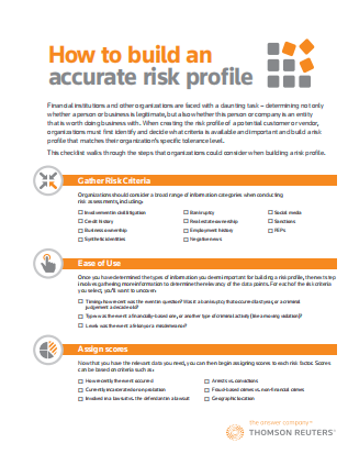 2 - Checklist: How to create a risk profile