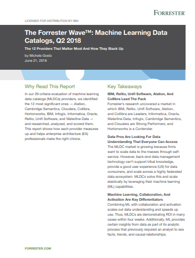 The Forrester WavMachine Learning Data Catalogs - The Forrester Wave™: Machine Learning Data Catalogs