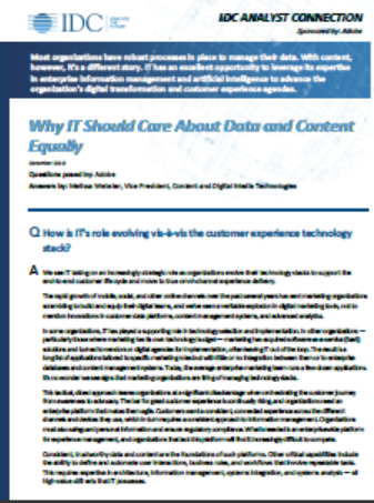 8 - Why IT Should Care About Data and Content Equally (IDC Report)