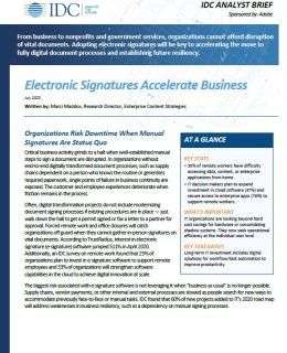 idc e signatures accelerate business wp ue Cover 260x320 - IDC Analyst Brief: Electronic Signatures Accelerate Business