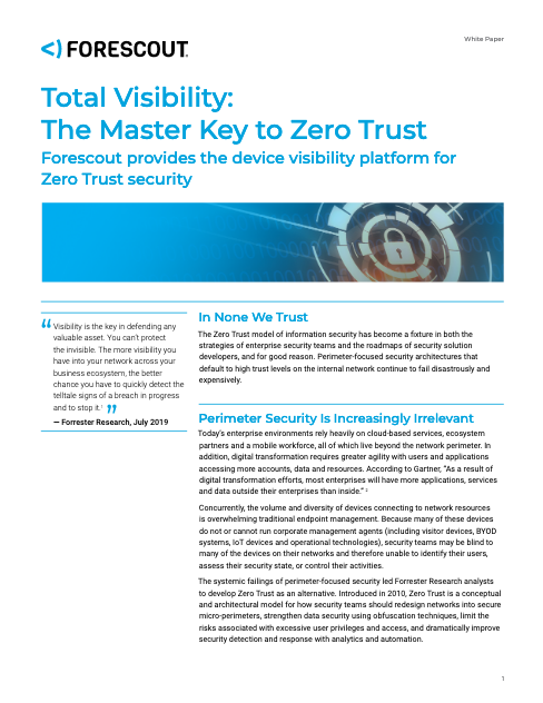 Total Visibility The Master Key to Zero Trust - Total Visibility: The Master Key to Zero Trust