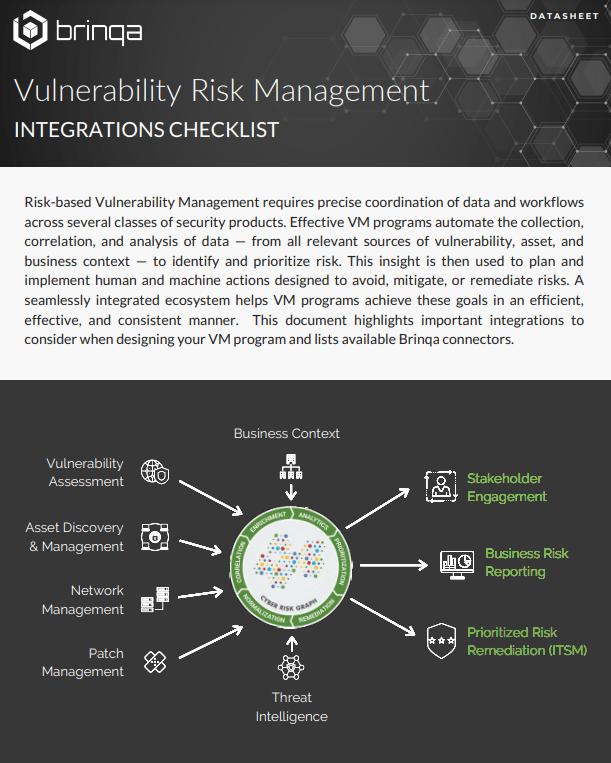 Screenshot 7 - Vulnerability Management Integrations Checklist