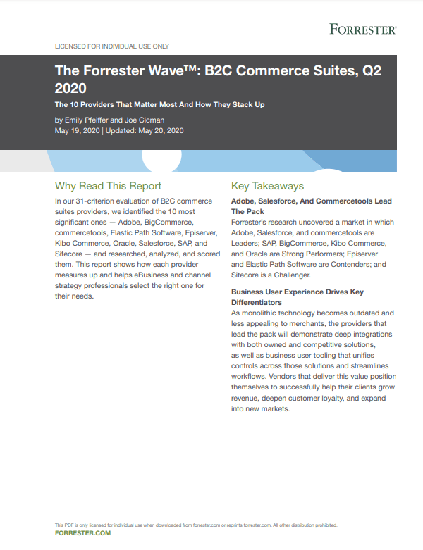 Screenshot 2 15 - Forrester Wave™: B2C Commerce Suites, Q2 2020
