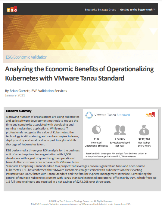 Screenshot 1 24 - Economic Validation - Analyzing the Economic Benefits of Operationalizing Kubernetes with VMware Tanzu Standard