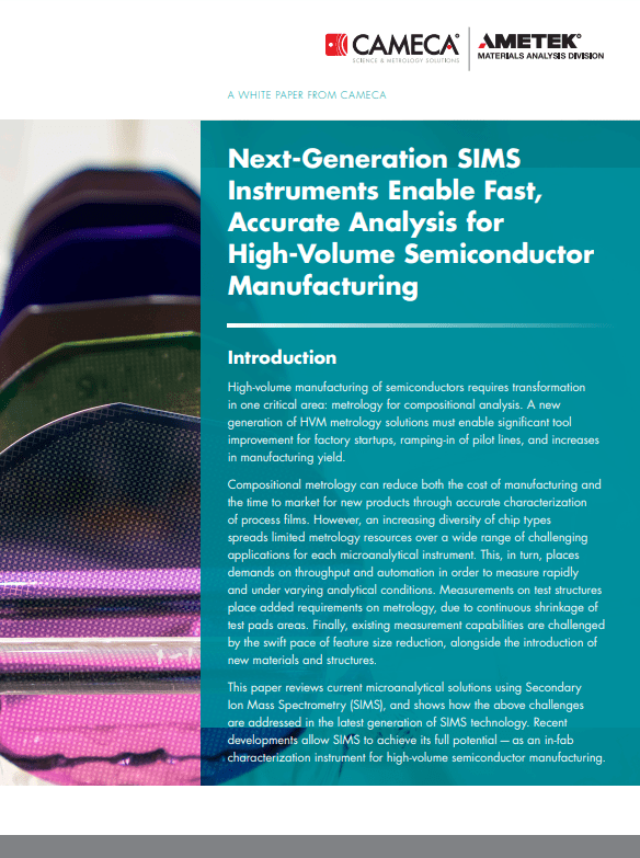 Screenshot 1 1 - Next Generation SIMS Instruments Enable Fast, Accurate Analysis for High-Volume Semiconductor Manufacturing