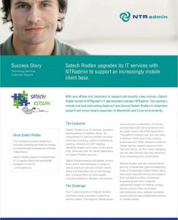 Satech Rodlan Upgrades its IT Services with NTRadmin to Support an Increasingly Mobile Client Base