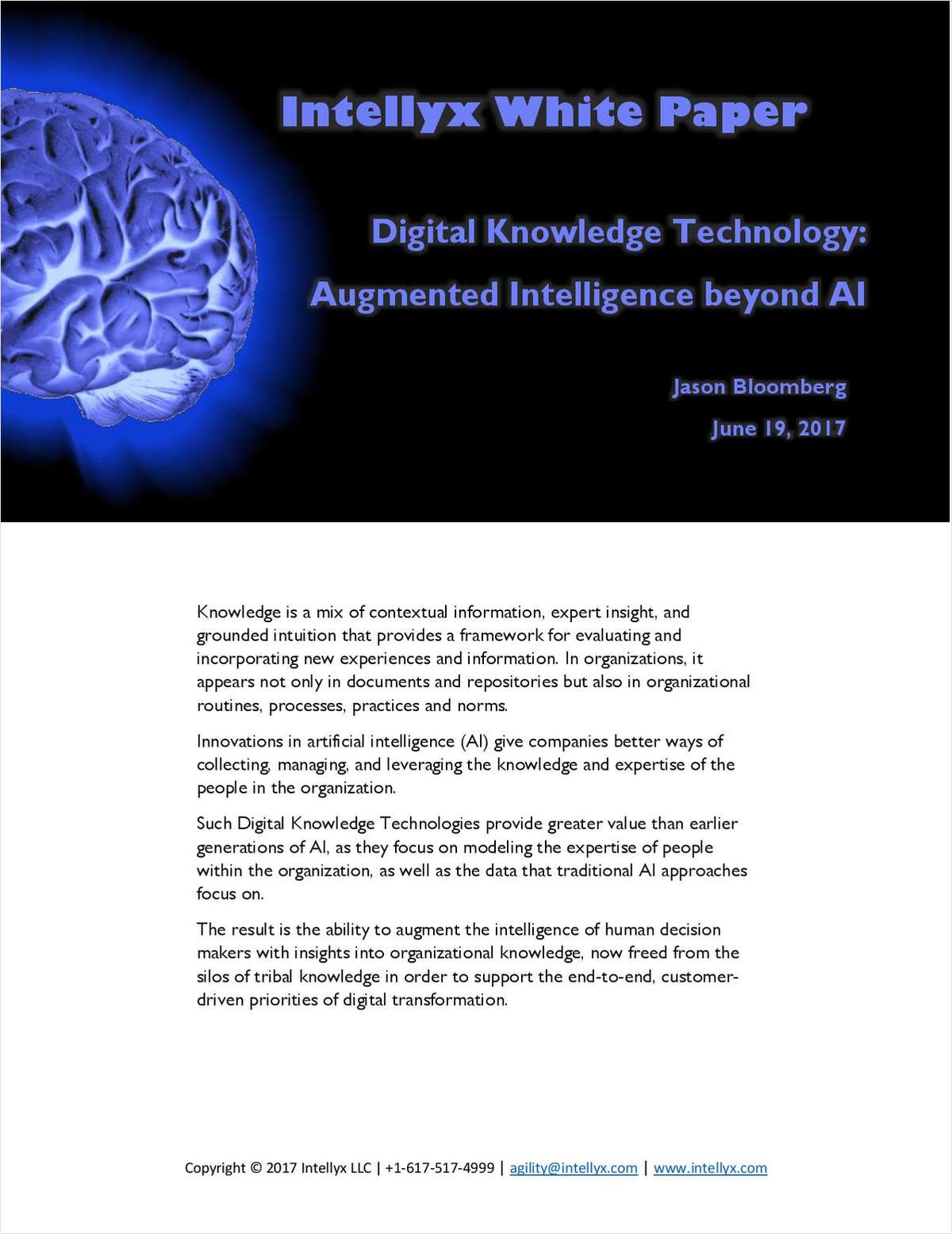 Intellyx: Digital Knowledge Technology: Augmented Intelligence beyond AI