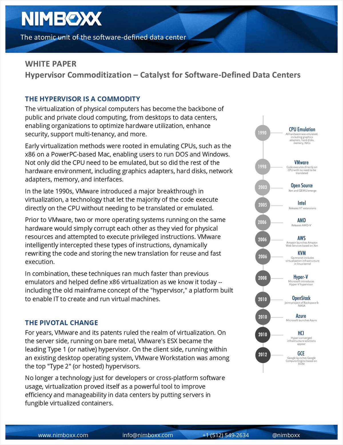 Hypervisor Commoditization: Catalyst for Software-Defined Data Centers