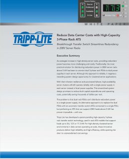 Reduce Data Center Costs with High-Capacity 3-Phase Rack ATS
