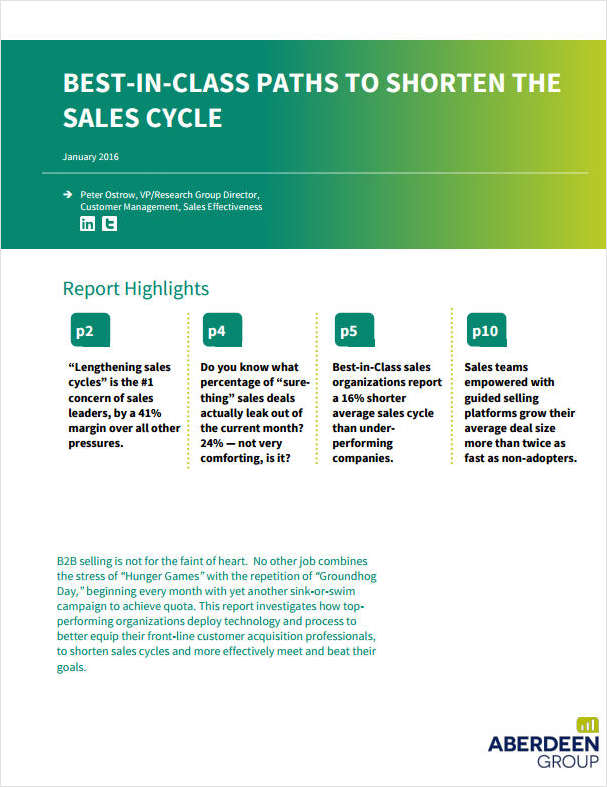 Best-in-Class Paths to Shorten the Sales Cycle
