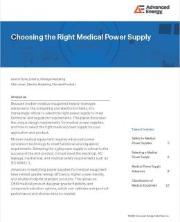 Choosing the Right Medical Power Supply