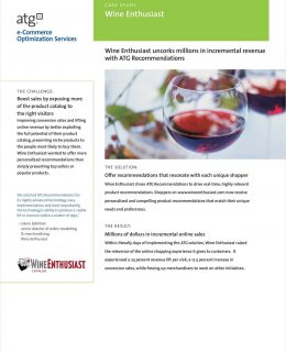 Case Study: Wine Enthusiast uncorks millions in incremental revenue with ATG Recommendations