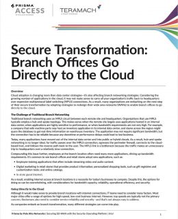 Secure Transformation: Branch Offices Go Directly to the Cloud