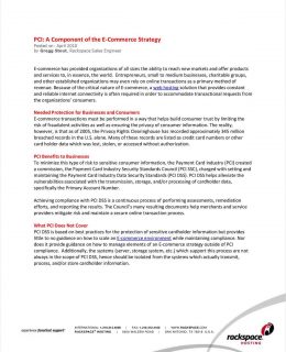PCI: A Component of the E-Commerce Strategy