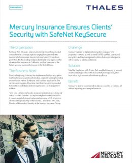 Mercury Insurance Ensures Clients' Security with SafeNet KeySecure