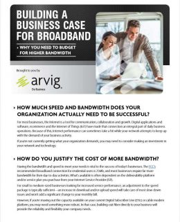 BUILDING A BUSINESS CASE FOR BROADBAND