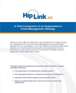 HipLinkXS® - A Vital Component of an Organization's Crisis Management Strategy