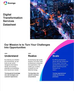 Avenga Digital Transformation Services Datasheet.  Why it matters to have a trusted partner by your side.
