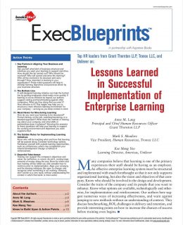 Lessons Learned In Successful Implementation of Enterprise Learning