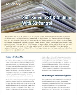 Self-Service SOX Auditing with S3 Control