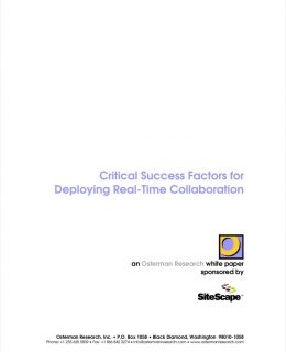 SiteScape - Critical Success Factors for Deploying Real-Time Collaboration