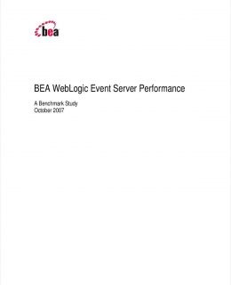 BEA WebLogic Event Server Performance: A Benchmark Study