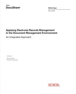 Applying Electronic Records Management in the Document Management Environment: An Integrated Approach