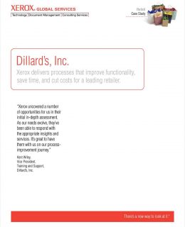 Dillard's Inc. Uses Xerox Office Document Assessment
