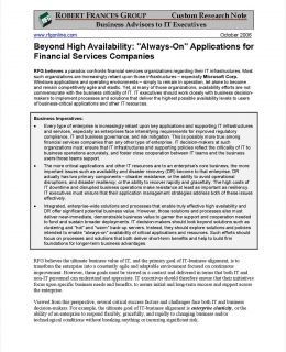 Beyond High Availability: “Always-On” Applications for Financial Services