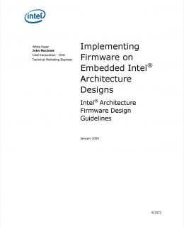 Implementing Firmware on Embedded Intel® Architecture:  Design Guidelines