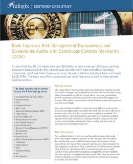 Bank Improves Risk Management Transparency and Streamlines Audits with Continuous Controls Monitoring (CCM)