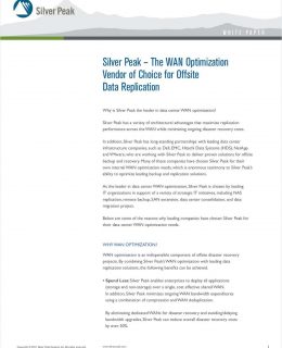 Silver Peak's Advantages in a Disaster Recovery Environment